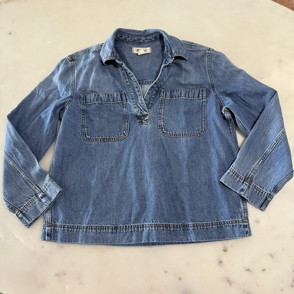 Madewell Size S Denim Popover Tunic Shirt in Ector Wash, MSRP:$85